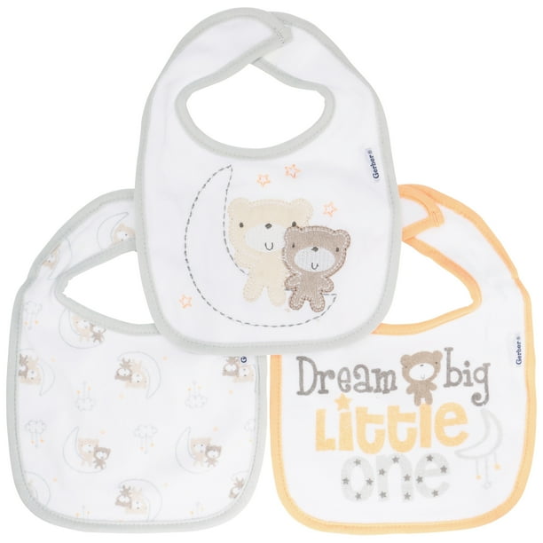 PACK 5 BABY BIBS GIRLS BOYS UNISEX NEUTRAL BIB ELEPHANT TERRY TOWELLING NEW